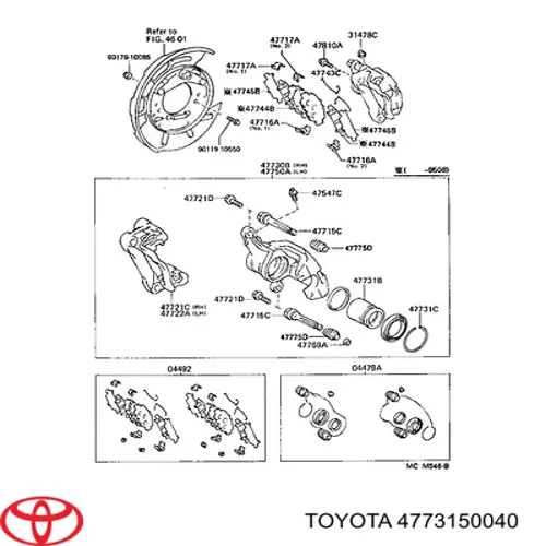 4773150040 Toyota Поршень гальмівного супорта заднього