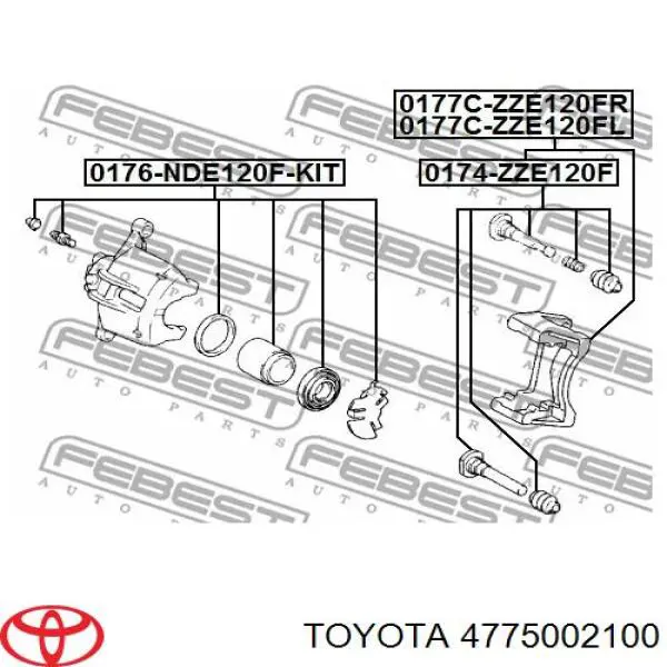 Супорт гальмівний, передній, лівий Toyota 4775002100