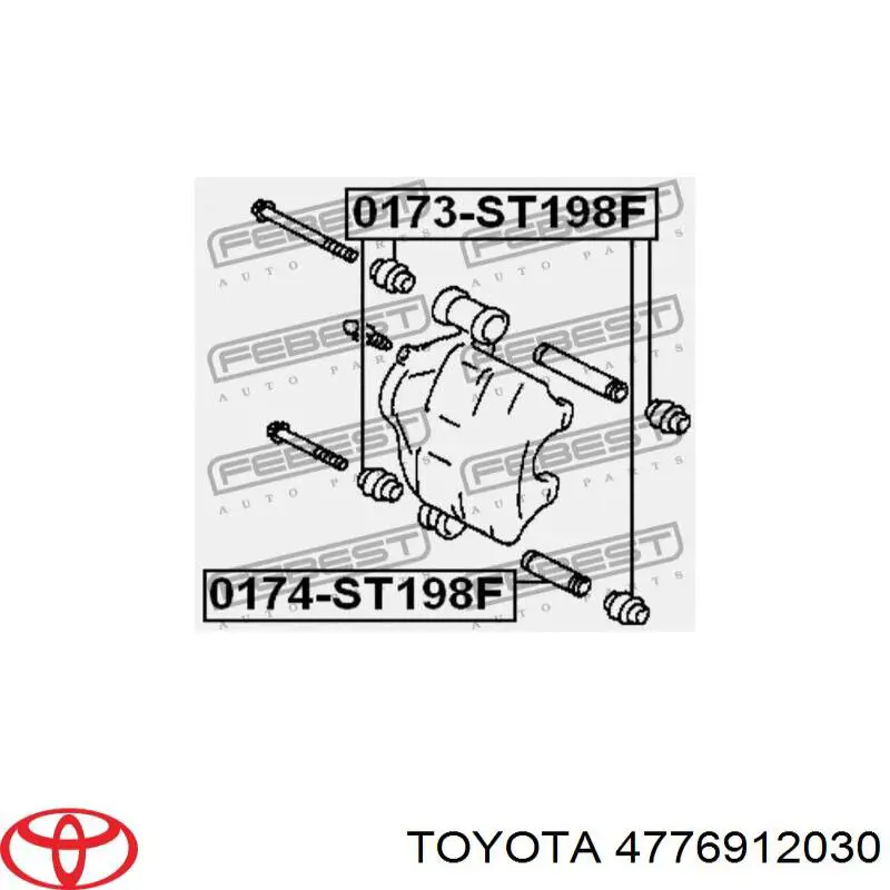 Втулка супорту гальмівного переднього Toyota 4776912030 ціна, від 5.83 USD
