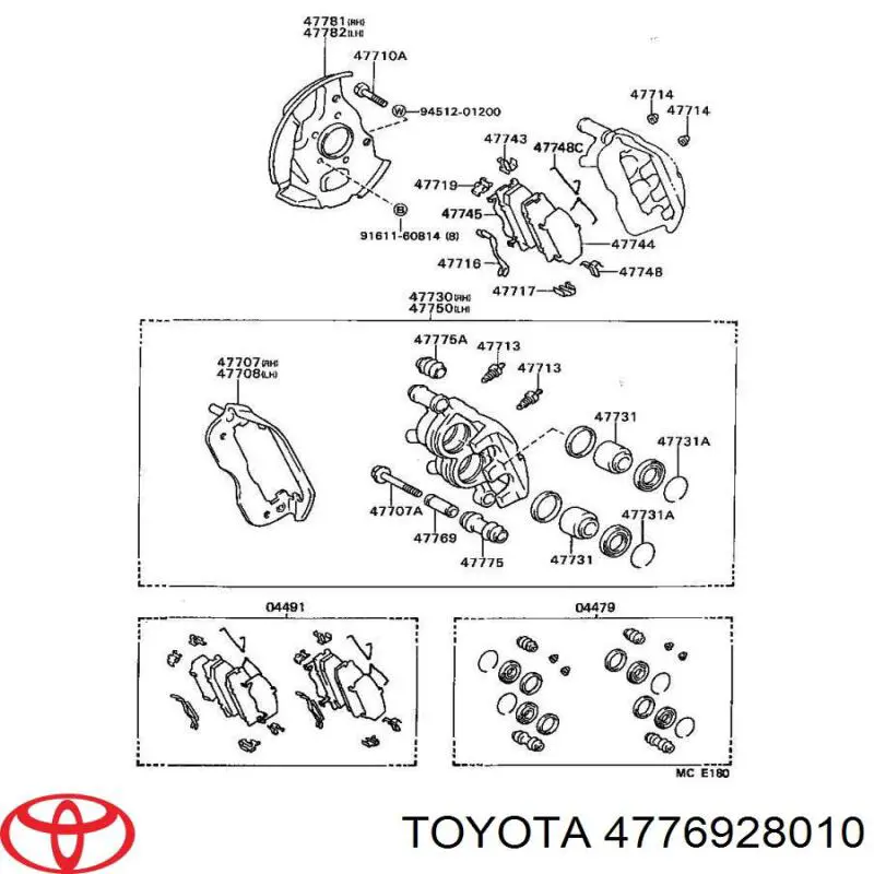 Купити 4776928010 Toyota Направляюча супорту заднього