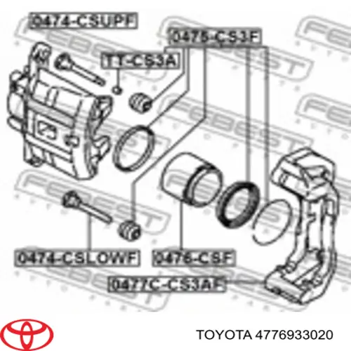 Втулка направляючої переднього супорта Toyota Previa (TCR1, TCR2) (Тойота Превія)