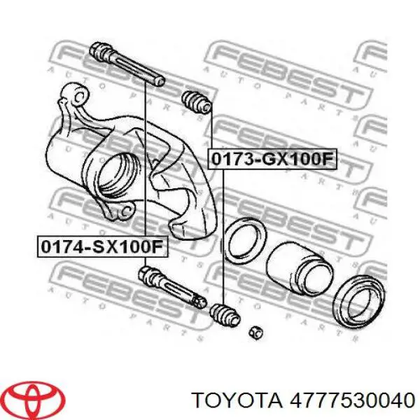 Пильник направляючої супортугальмівного, переднього Toyota 4777530040 ціна, від 1.66 USD
