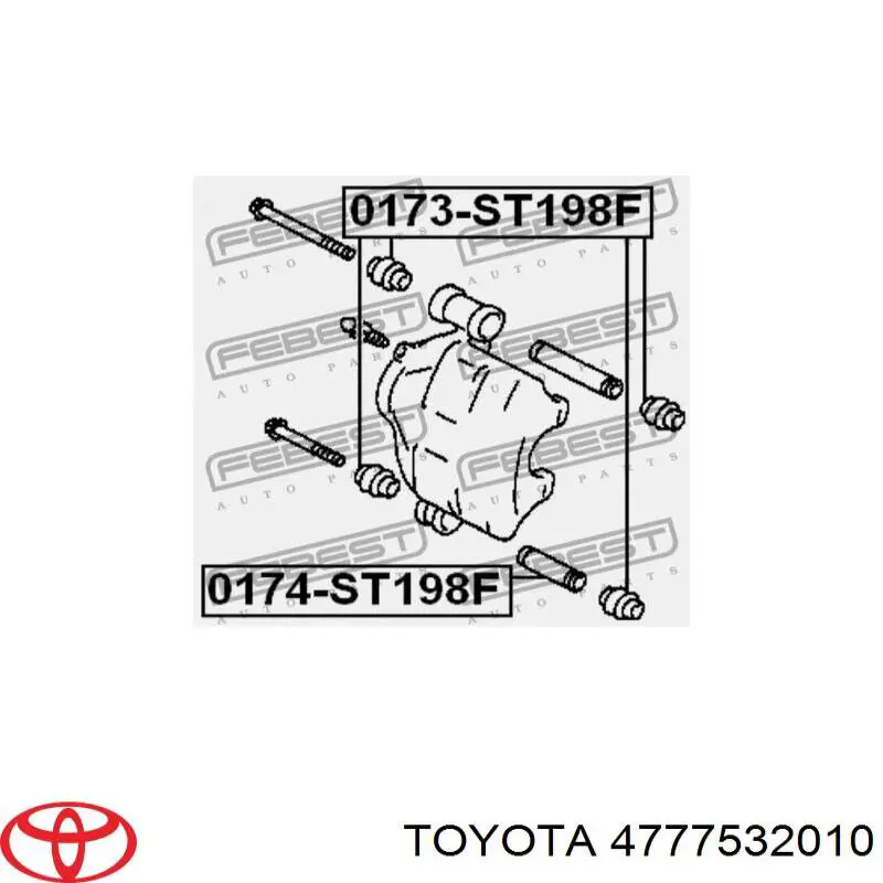 Пильник направляючої супортугальмівного, переднього Toyota 4777532010 ціна, від 5.32 USD