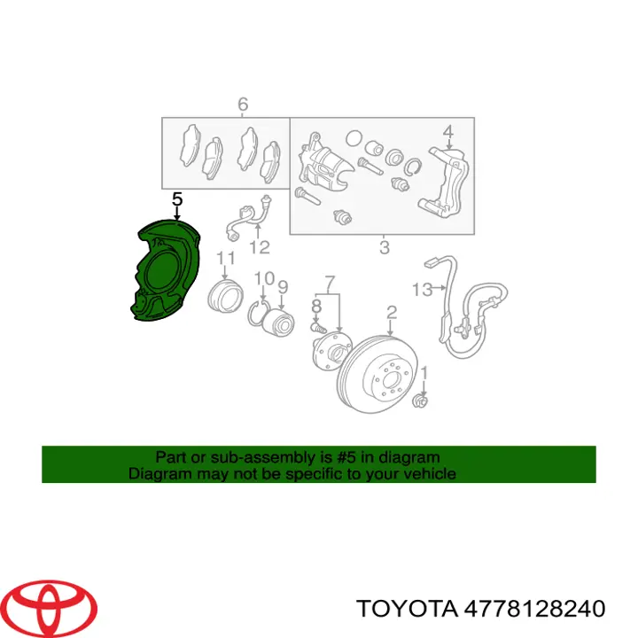 4778128240 Toyota Захист гальмівного диска, переднього, правого
