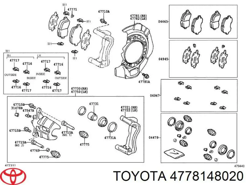 Купити 4778148020 Toyota Захист гальмівного диска, переднього, правого