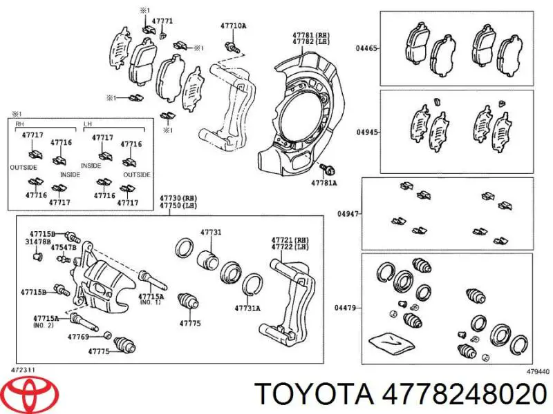Захист гальмівного диска, переднього, лівого Toyota 4778248020 ціна, від 25.40 USD