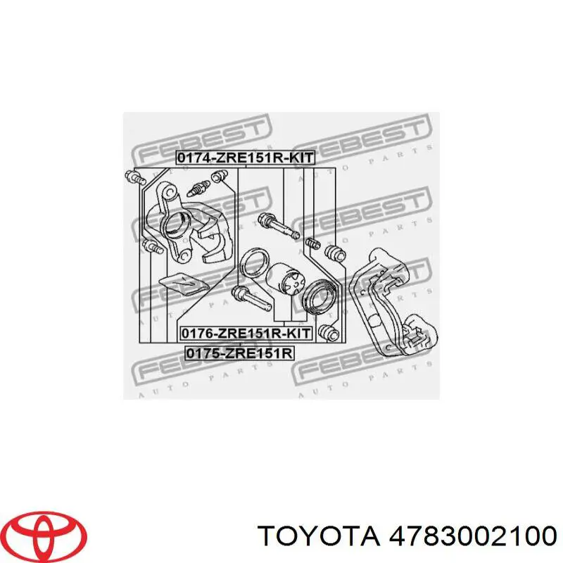 Супорт задній правий 4783002100 Toyota