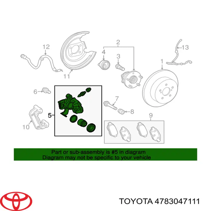 4783047111 Toyota Супорт гальмівний задній правий