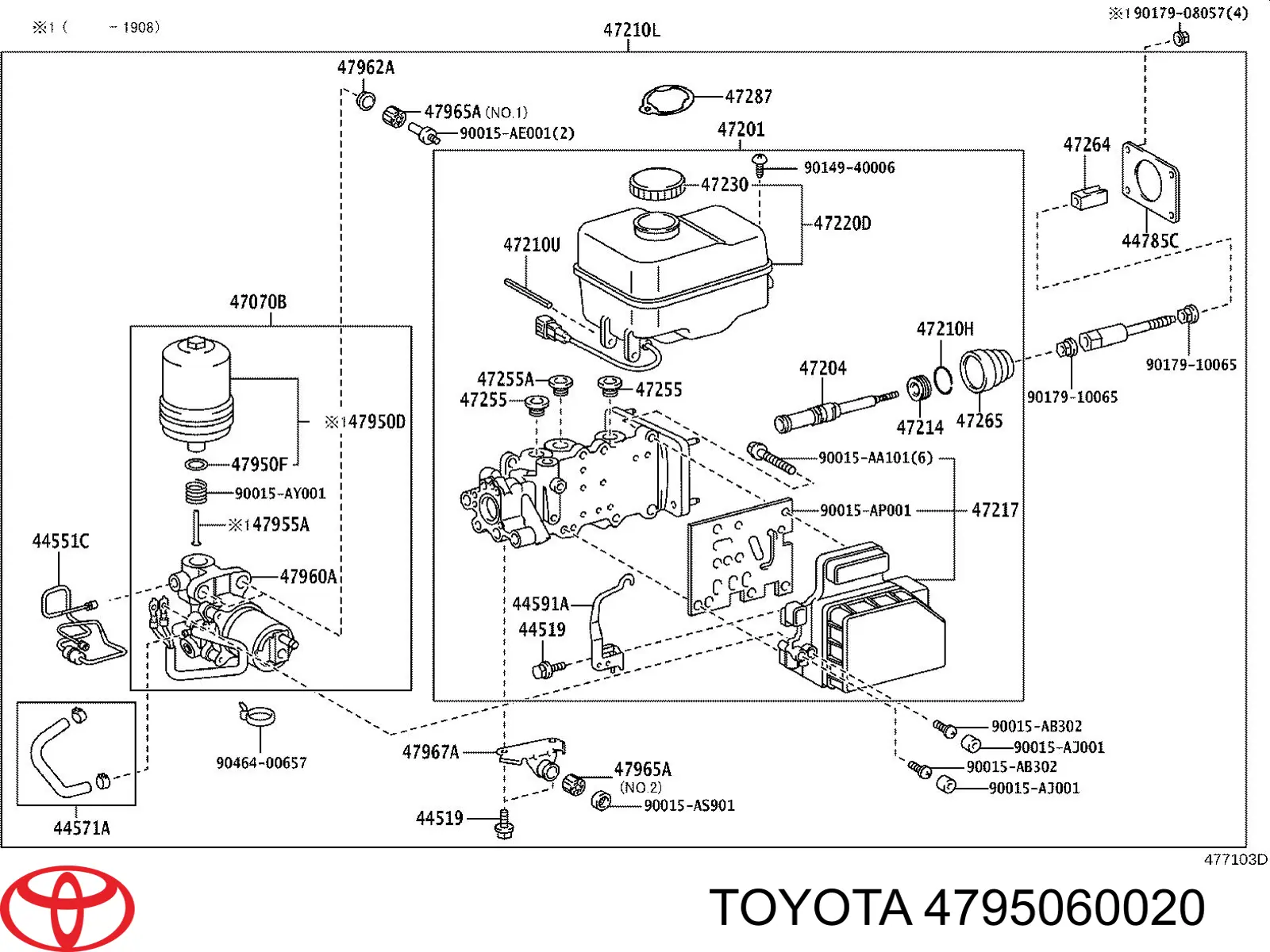 Гідроакумулятор гальмівної системи Toyota Land Cruiser PRADO ASIA (J12) (Тойота Ленд крузер)