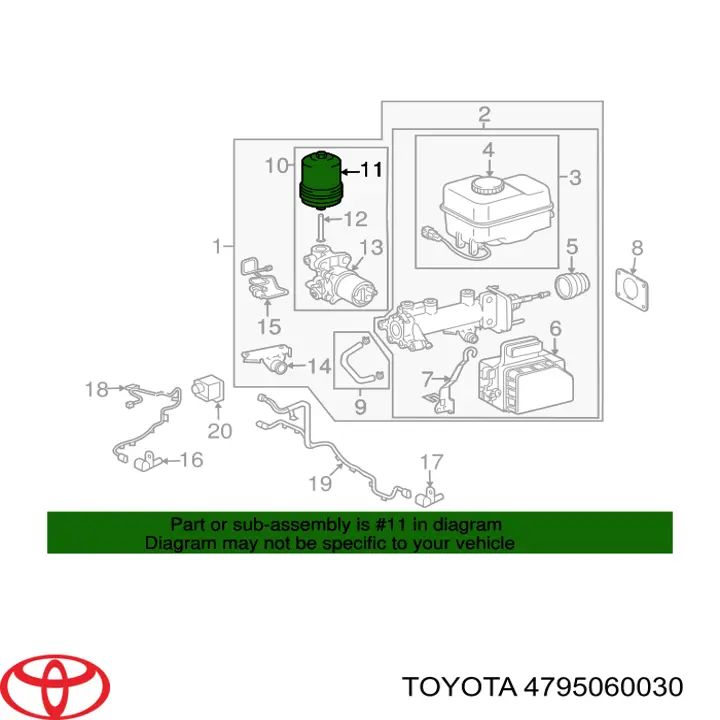 Гідроакумулятор гальмівної системи Toyota Land Cruiser (J200) (Тойота Ленд крузер)