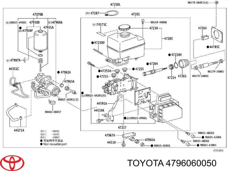 Насос АБС (ABS) головного гальмівного циліндру Toyota 4796060050 ціна, від 134.68 USD