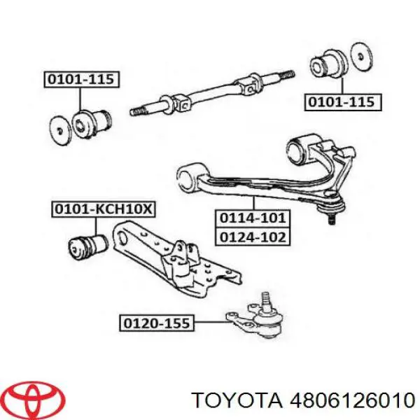 Сайлентблок нижнього важеля передньої підвіски Toyota 4806126010 ціна, від 9.69 USD