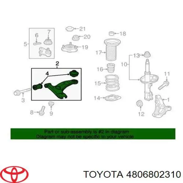 4806802310 Toyota Важіль передньої підвіски нижній, правий