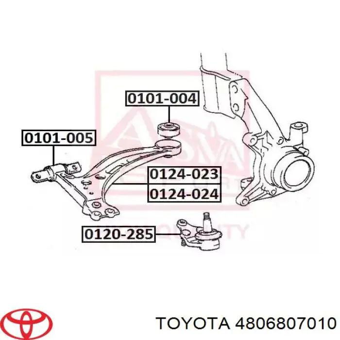 Купити 4806807010 Toyota Важіль передньої підвіски нижній, правий