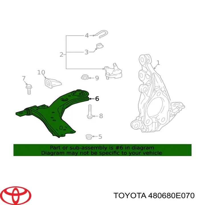 Важіль підвіски на Toyota HIGHLANDER U7, H7