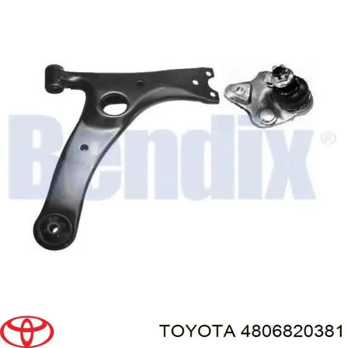 Важіль передньої підвіски нижній, правий Toyota 4806820381 ціна, від 50.68 USD