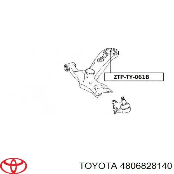 4806828140 Toyota важіль передньої підвіски нижній, правий