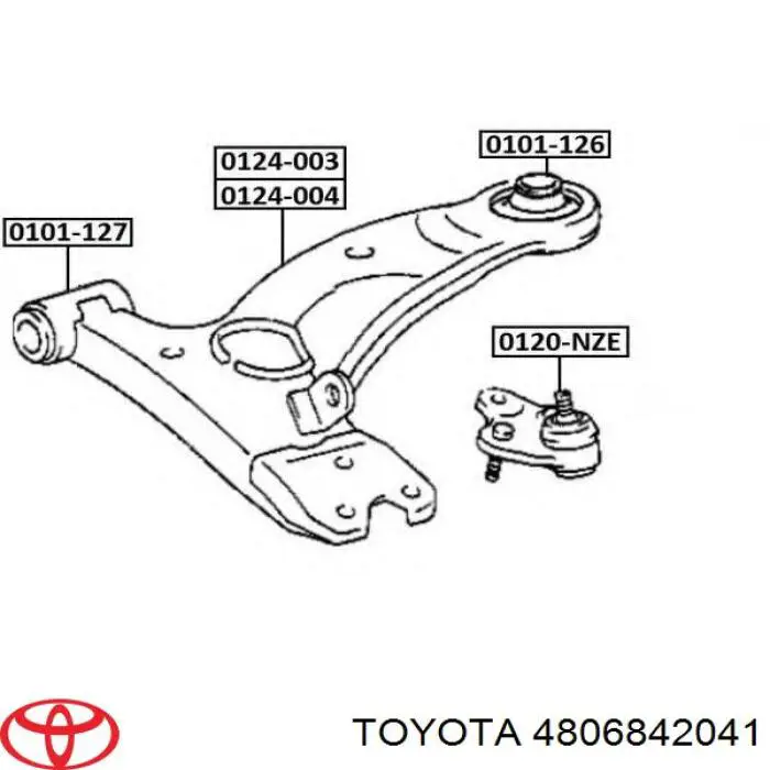 Правий важіль передній нижній підвіски Toyota 4806842041