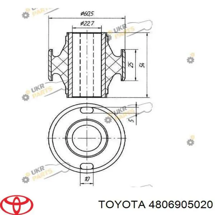 Важіль передньої підвіски нижній, лівий 4806905020 Toyota