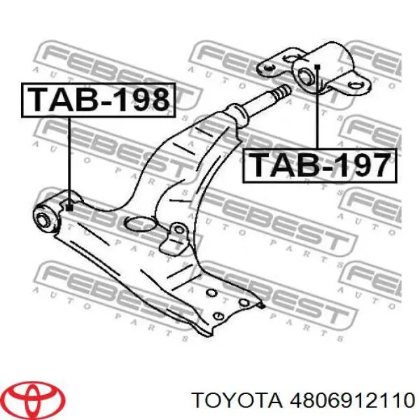 Купити 4806912110 Toyota Лівий важіль передній нижній підвіски