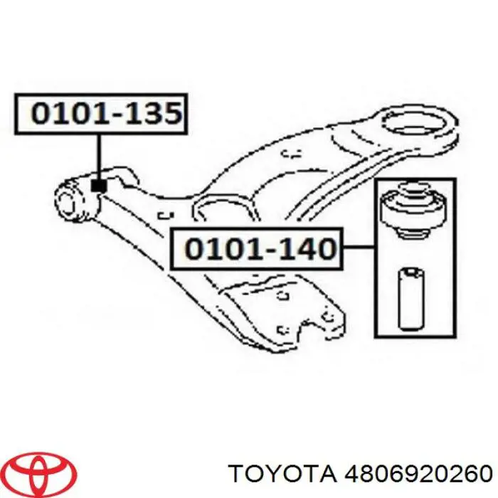 Важіль передній лівий Toyota 4806920260 ціна, від 29.14 USD