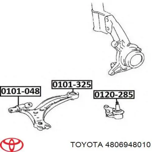4806948010 Toyota важіль передньої підвіски нижній, лівий
