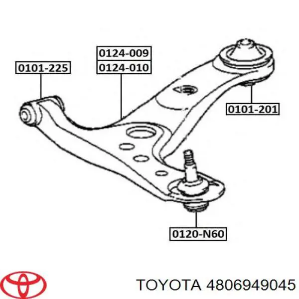 4806949045 Toyota Поперечний важіль
