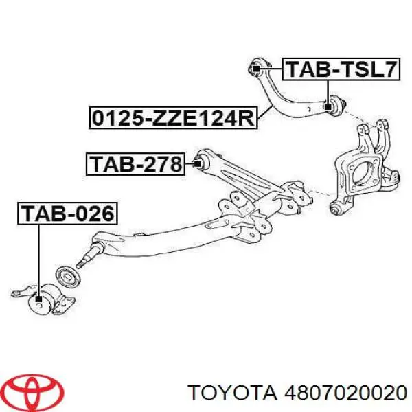 Купити 4807020020 Toyota Сайлентблок заднього поздовжнього нижнього важеля
