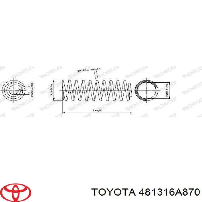 Пружина передня Toyota 481316A870 ціна, від 58.80 USD