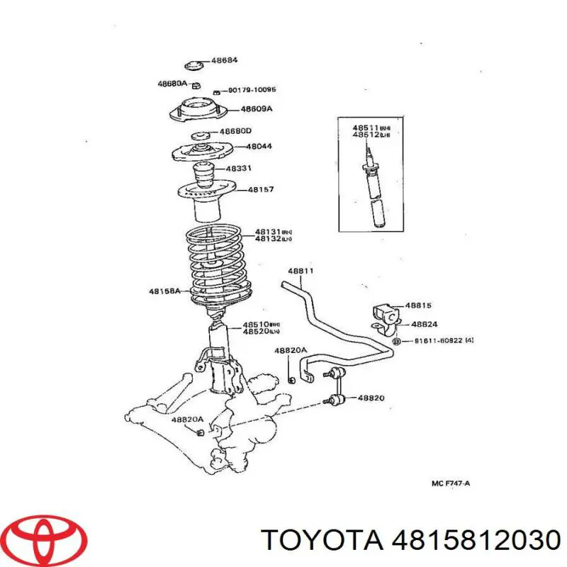 Проставка (гумове кільце) пружини передньої, нижня Toyota 4815812030 ціна, від 7.13 USD