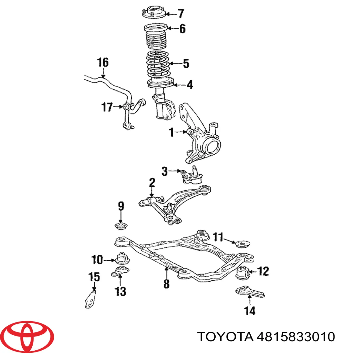 Проставка (гумове кільце) пружини передньої, нижня Toyota 4815833010 ціна, від 6.33 USD