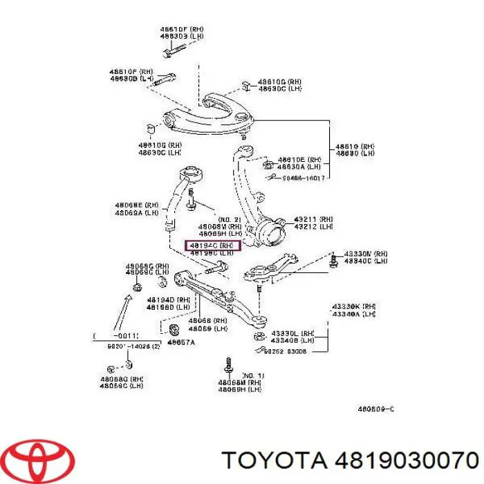 Болт переднього важеля, нижнього Toyota 4819030070 ціна, від 7.88 USD