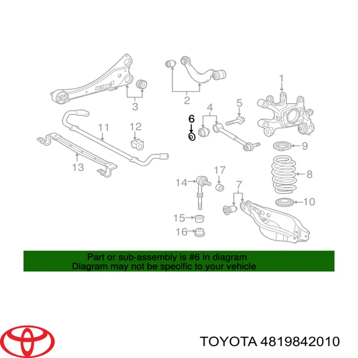 4819842010 Toyota болт кріплення заднього нижнього важеля, внутрішній