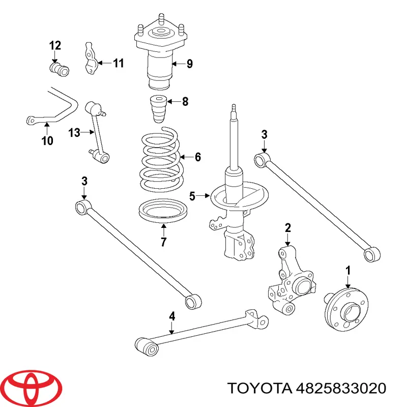 4825806060 Toyota проставка (гумове кільце пружини задньої, нижня)
