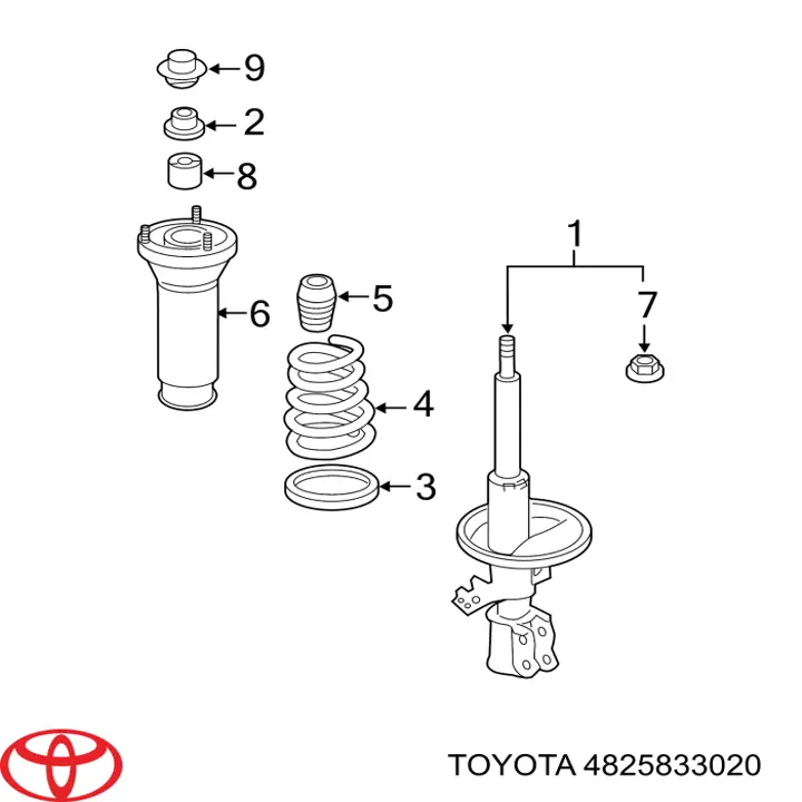 Проставка (гумове кільце) пружини задньої, нижня Toyota 4825833020 ціна, від 16.21 USD