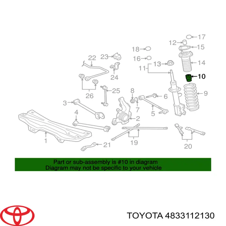 Купити 4833112130 Toyota Буфер-відбійник амортизатора заднього