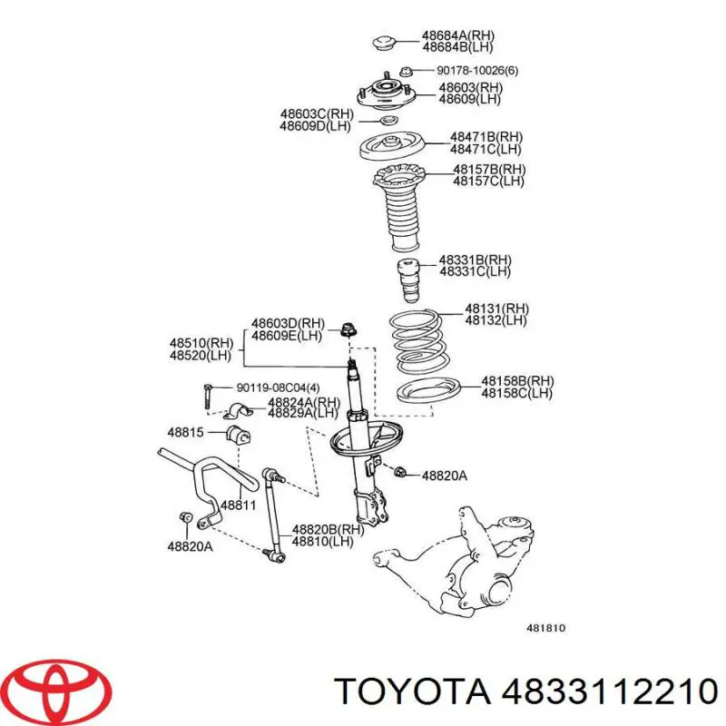 4833112210 Toyota буфер-відбійник амортизатора переднього