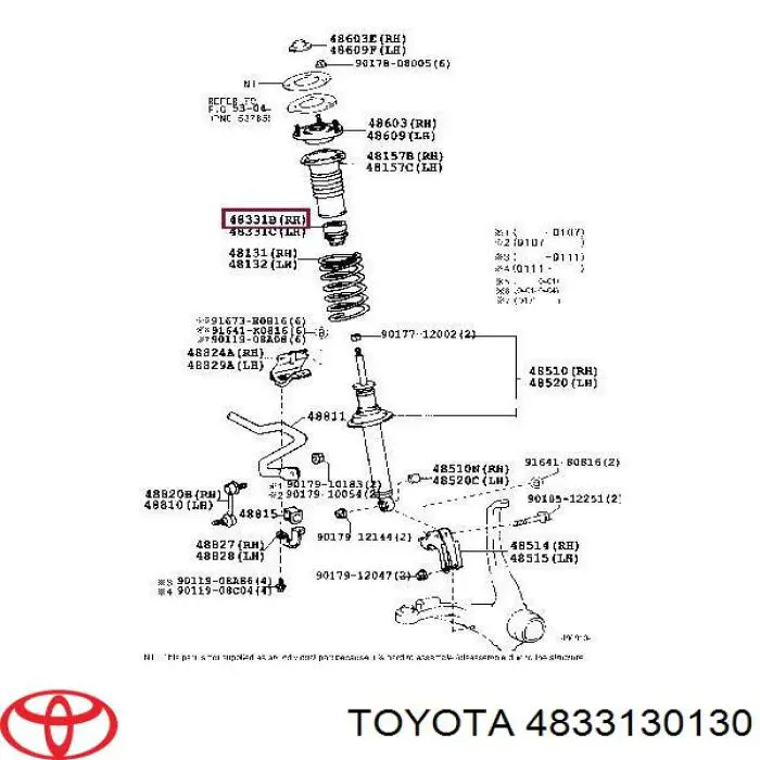 4833130130 Toyota Буфер-відбійник амортизатора переднього