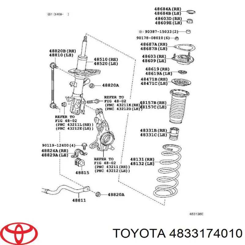 4833174010 Toyota Буфер-відбійник амортизатора переднього