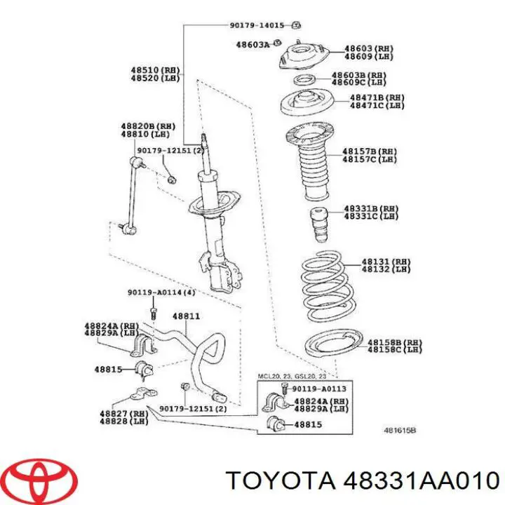 Купити 48331AA010 Toyota Буфер-відбійник амортизатора переднього
