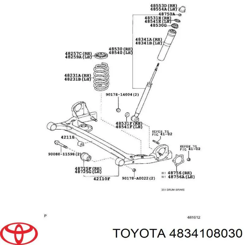 Купити 4834108030 Toyota Буфер-відбійник амортизатора заднього