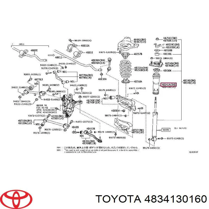 4834130160 Toyota Буфер заднього амортизатора