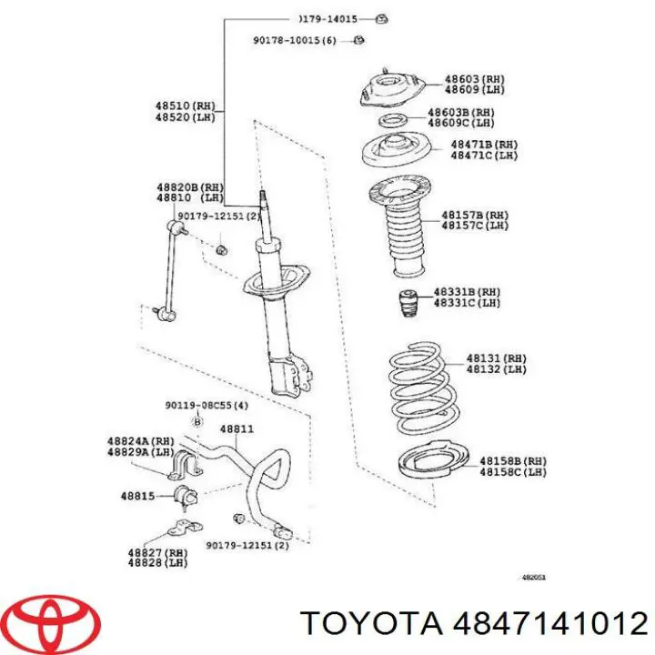 Купити 4847141011 Toyota Проставка (гумове кільце) пружини передньої, верхня