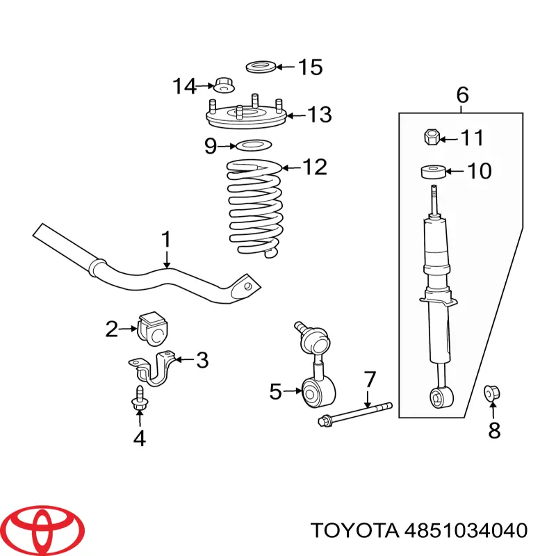 4851034040 Toyota амортизатор передній