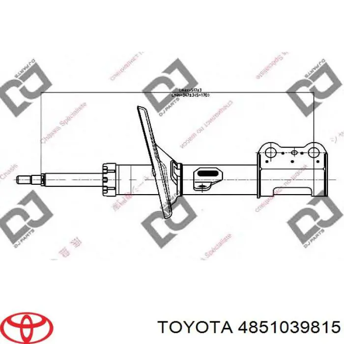 Амортизатор передній, правий 4851039815 Toyota