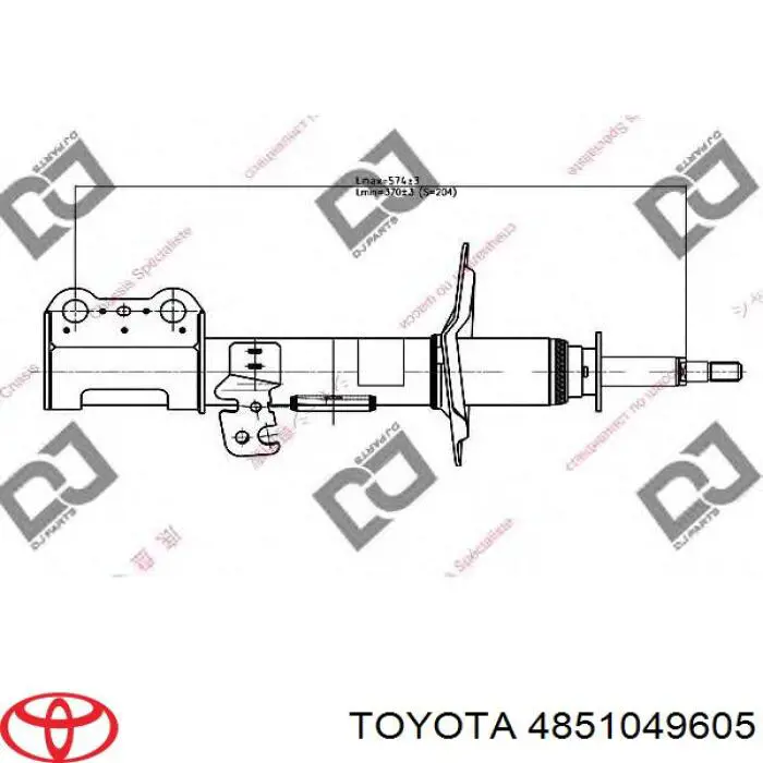 Амортизатор передній, правий 4851049605 Toyota