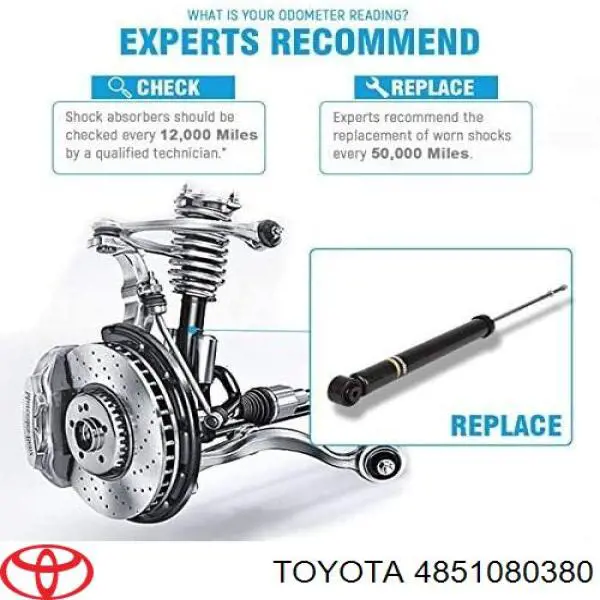 Амортизатор передній, правий 4851080380 Toyota