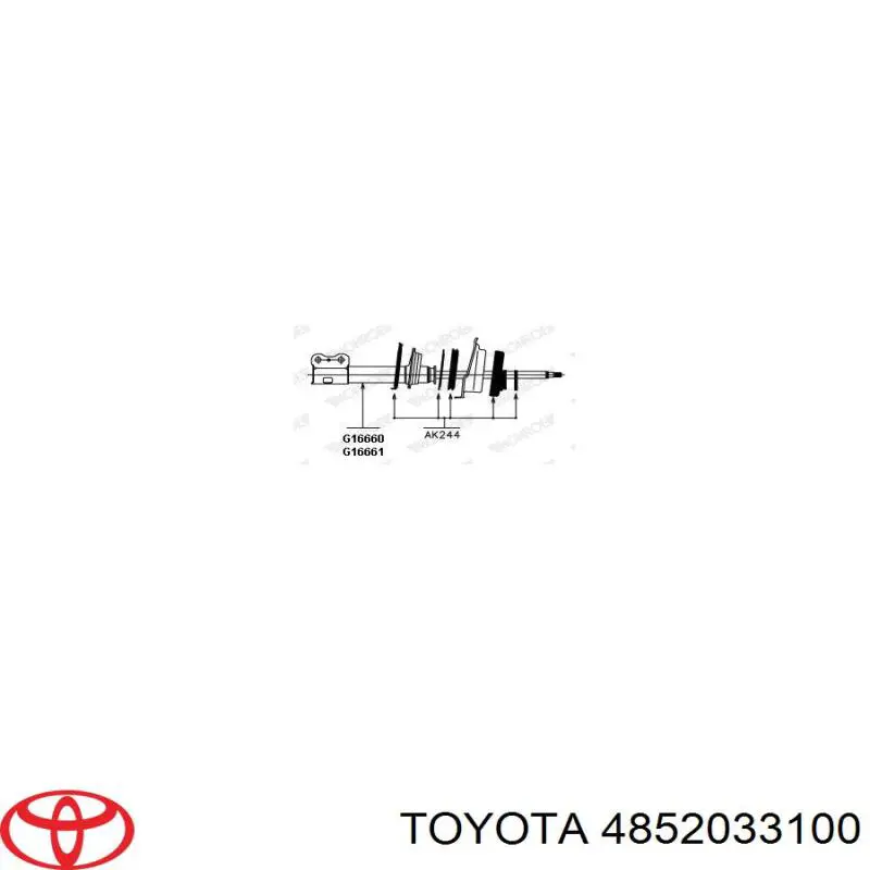 Амортизатор передньої підвіски, лівий Toyota 4852033101 ціна, від 50.67 USD