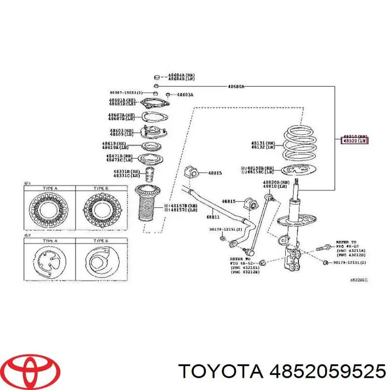 Купити 4852059525 Toyota Амортизатора передній лівий
