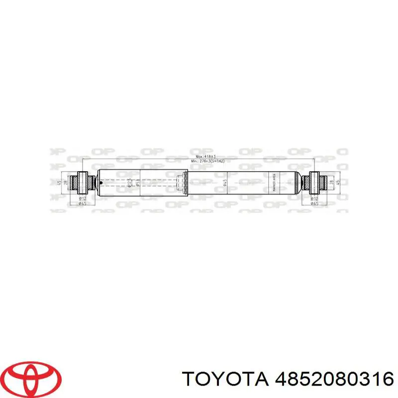 Амортизатор передньої підвіски, лівий Toyota 4852080316 ціна, від 54.18 USD